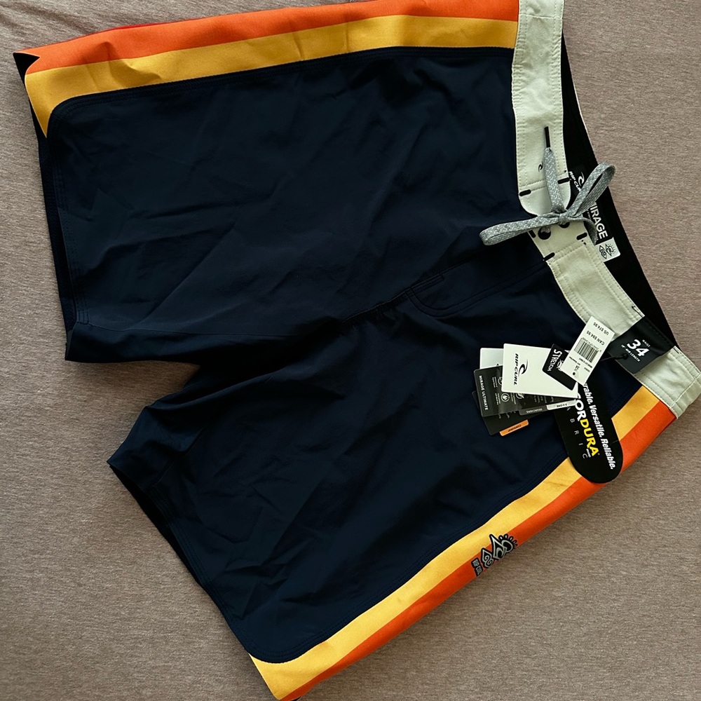 Rip Curl Navy and Orange Board Shorts